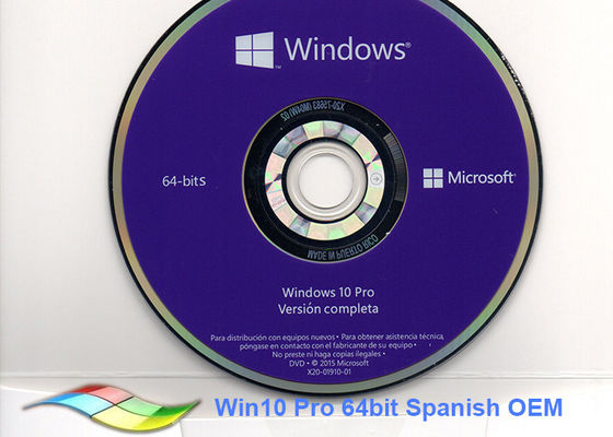 Китай Неподдельные испанские бит 64 Двд Виндовс 10 стикера ОЭМ Виндовс 10 версии Про поставщик